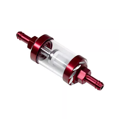 $7.59 • Buy Red Universal 8mm 5/16  Inline Reusable Motorcycle Fuel Filter Gas Washable