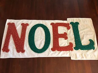 NOEL Melted Plastic Popcorn Flat Red Green Christmas Decor Mid Century  Letters • $35