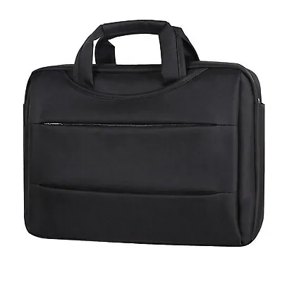 Laptop Bag Black Unisex Messenger Briefcase Business Work Shoulder Bag Canvas • £27.39