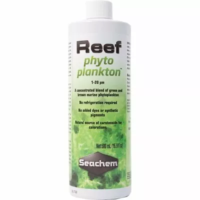 SEACHEM REEF PHYTOPLANKTON  Liquid Coral Food 500 ML • $21.25