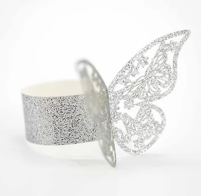 £4.99 • Buy 10Pcs Napkin Rings Buckles Christmas Table Butterfly Wedding Decorations Dinning