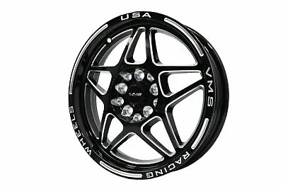 VMS Delta Black Lip Front Or Rear Drag Racing Rim Wheel 15x3.5 4 Lug 4X100 +10 • $199.95