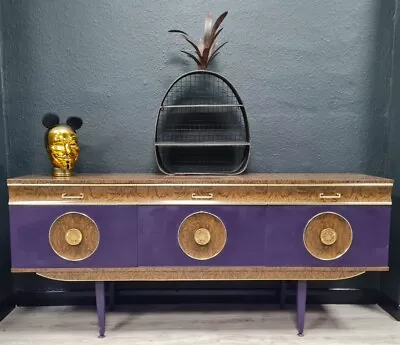 Walnut Veneer Cocktail Sideboard Violet Vintage • £100