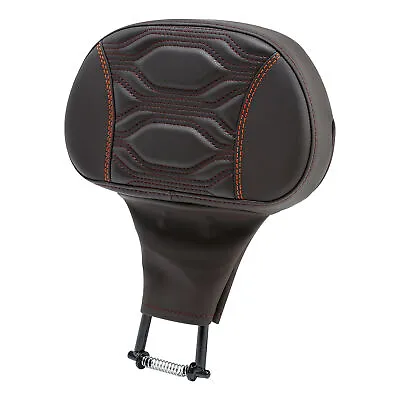 $119 • Buy PU Leather Brown Driver Backrest Pad Fit For Harley Touring Street Glide 09-23