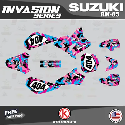 Graphics Kit For Suzuki RM85 (2001-2023) RM 85 INVASION-pink • $54.99