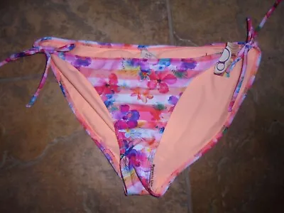 NEW~Women’s OP Ocean Pacific Swim Bikini Bottom ~Side Ties~ Floral~ Size XLarge • £14.46