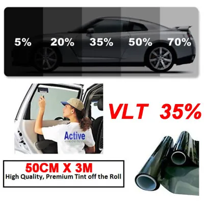 $19.89 • Buy Window Tint Film Black Roll VLT 35% Car Auto Home Office 50cmX3m Tinting Tools