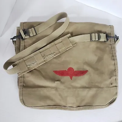 Vintage Banana Republic Israeli Paratrooper Bag Military Khaki Canvas Messenger • $49.95