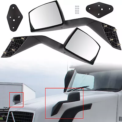 For 2004-2017 Volvo Vn Vnl Truck Mirror Mounting Plate Hood Mirrors Black LH&RH • $65.20