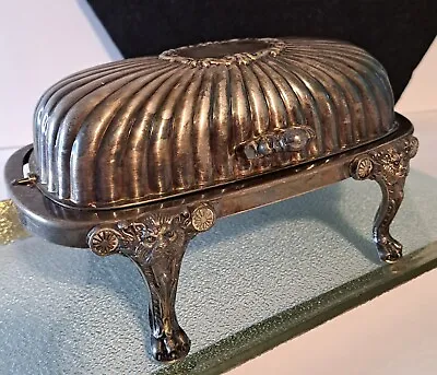 FB ROGERS Vintage Lion Head Claw Feet Butter Dish • $22