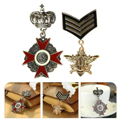 Vintage Brooch Medal Pin Steampunk Badge Ribbon Dress Uniform Navy Turtle • $8.41