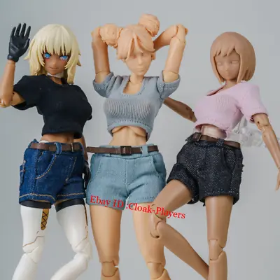 1/12 Jeans Shorts Pants Clothes With Belt For 6  Female Romankey Figure Body • $14.99