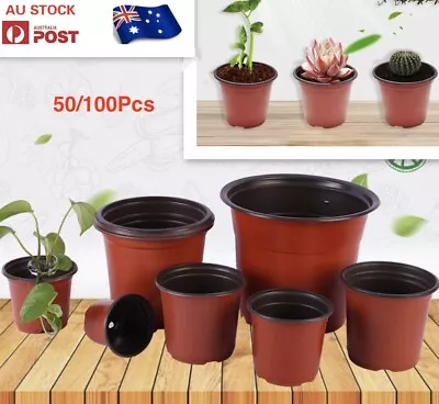 Au Stock 20/50/100pcs Soft Plastic Plant Pots Nursery Seedlings Container 012 • $12.99