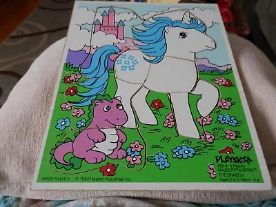 VIntage 1984 Playskool My Little Pony Wooden Puzzle  Majesty & Spike  189-3 Rare • $12.99