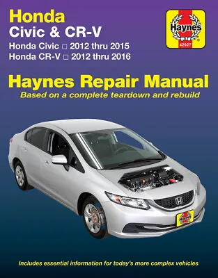 Repair Manual Fits 2012-2015 Honda Civic CR-V  HAYNES • $57.24