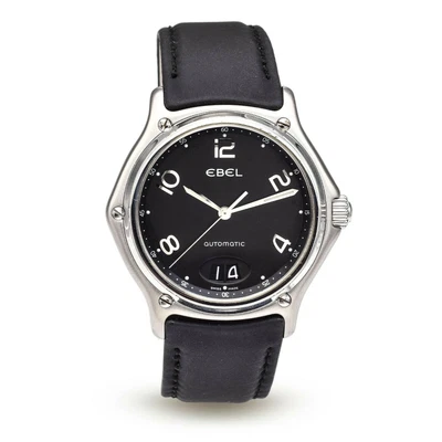 $1495 • Buy Ebel 1911 Black Dial Men's Automatic Watch Ref#9125241 38mm