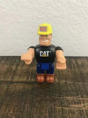 CAT Caterpillar Construction Man Black Shirt Mega Bloks Action Figure • $11.99