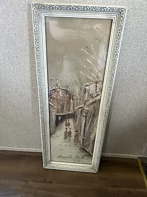 Vintage Maurice Utrillo V Lithograph 1956 D.A.C.N.Y Print W/ Glass - 24x8” • $45