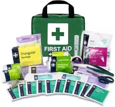 £12.95 • Buy 	Premium 135 Piece First Aid Kit & Bag Stocked For Burns, Eyewash And More