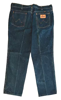 Unique VTG WRANGLER Blue Bell Talon Zip Straight Denim Jeans 90s SZ 40x29 Custom • $129