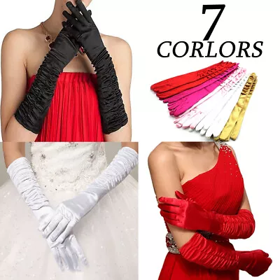 Women's Vintage Valentine's Day Evening Gloves Long Opera Party Stain Gloves New • $7.99