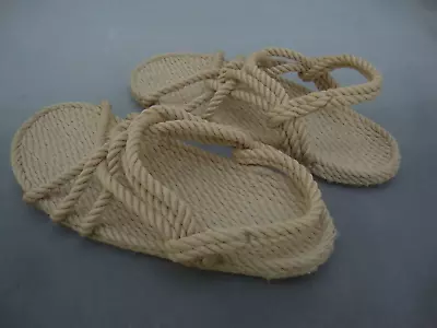 Unisex Linen Flats Summer Sandals Rope Woven Open Toe Casual Chic Shoes Costume • $30