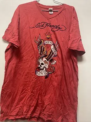 Ed Hardy By Christian Audigier Men’s Short Sleeve Red T Shirt Sz XXL Graphic NWT • $44.55