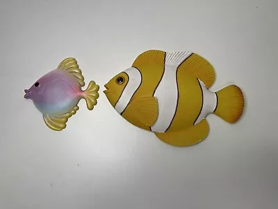 Vintage 1996 Sue Williams Tropical Fish 3D Wall Sculpture And Small Fish • $15