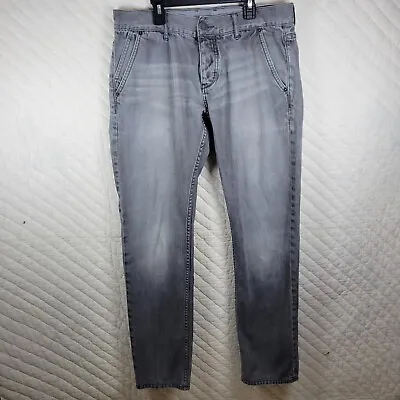 AX Armani Exchange Jeans Men 33 Gray Tapered Pockets Stone Washed *Light Stain • $20.88