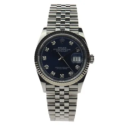 Rolex 126234 Datejust 36 Blue Diamond Dial Jubilee 2021 Box & Papers • £9850