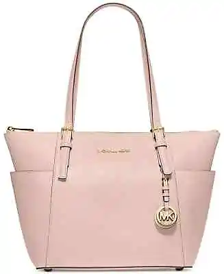 MICHAEL KORS Women's Jet Set East West Leather Top Zip Tote Bag/Hand Bag In Pink • £125.99