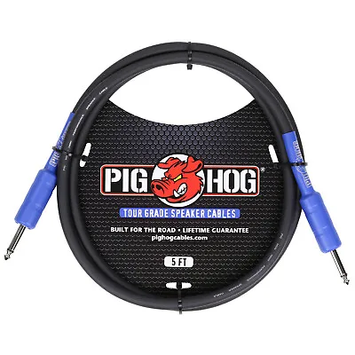 Pig Hog PHSC5 Tour-Grade 8mm 14-Gauge Wire Audio 1/4  Speaker Cable 5ft • $17.95