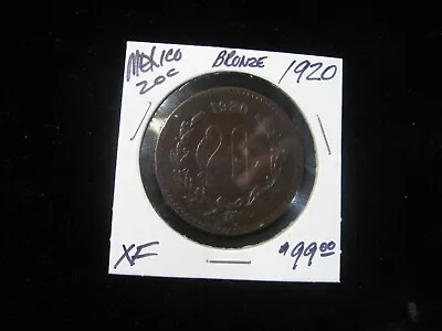 1920 Mexico 20 Centavos Xf Bronze  Very Scarce • $94.99