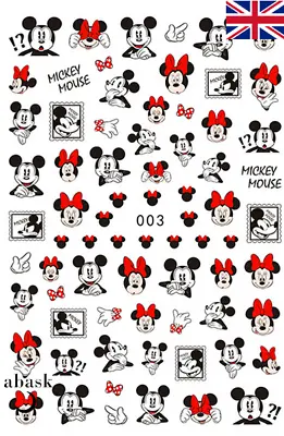 Mickey Mouse Nail Art Stickers Transfers Self Adhesive Minnie Mouse Stickers • £2.39