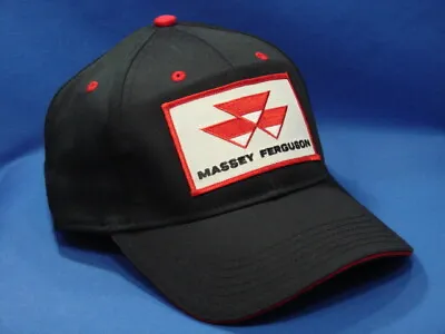 Massey Ferguson Tractor Hat - Black With Red Trim - Low Crown - Red Logo • $25