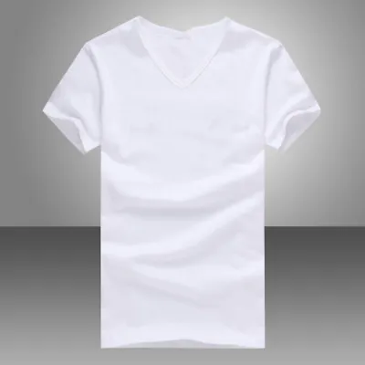 $4.55 • Buy Men's Short Sleeve V-Neck T-Shirt Gym Fitness Slim Fit Tops Casual Shirts Summer