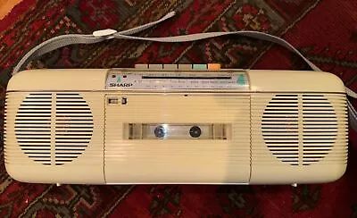 Vintage Sharp | QT-50 | White | Radio/Cassette Player | Stranger Things | Works • $179.97