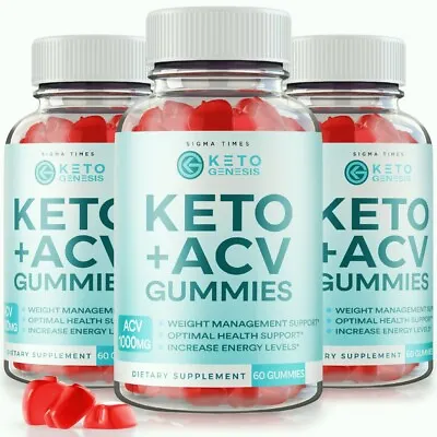 (3 Pack) Keto Genesis Weight Loss Gummies For Energy And Burning Fat • $49.95