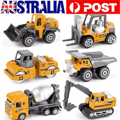 6Pcs 1/64 Construction Digger Vehicles Diecast Cars Model Collection Toys • $16.90