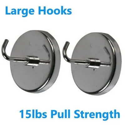£3.79 • Buy 2 X Heavy Duty Magnetic Magnet Hooks 2  Kitchen Fridge Key Tool Holder Garage
