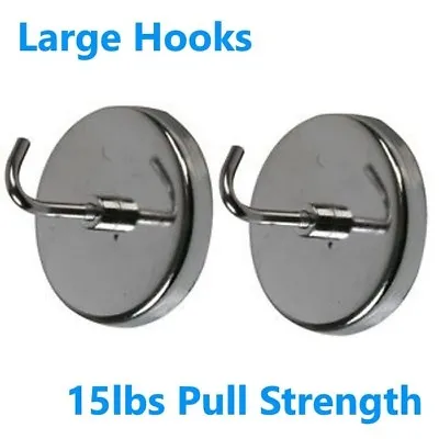 2 X Heavy Duty Magnetic Magnet Hooks 2  Kitchen Fridge Key Tool Holder Garage • £3.89