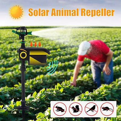 32ft Solar Power Animal Repellent Sprinkler Motion Activated Blaster Garden USA • $41