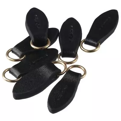 7Pcs Leaf Shape Black Leaf Shape Leather Zipper Leather Leaf Zipper Pull  Jacket • $15.24