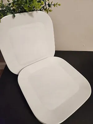 Set Of 4 Crate And Barrel KAHLA DINNER PLATE Square  White Made In Germany 10⅝  • $64.97
