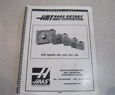 HAAS HRT Rotary Table Operators Manual.  3 To Choose From.  1997 & 2001 Editions • $30