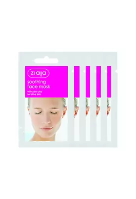 5 X Ziaja Soothing Face Mask With Pink Clay/sachet/display 7ml OFFICIAL UK • £8.35