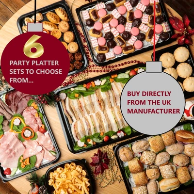 £13.75 • Buy Reusable Plastic Party Platters & Lids - Different Sets For Every Occassion !