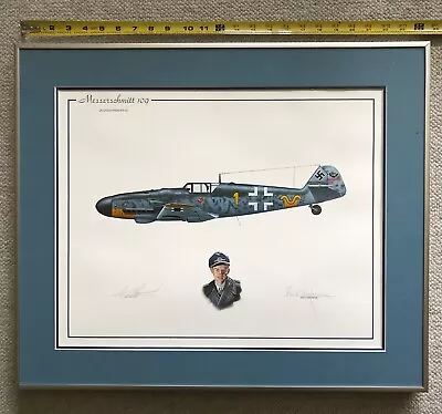 Erich Hartmann Messerschmitt 109 Signed Aviation Art Print. • $157.50