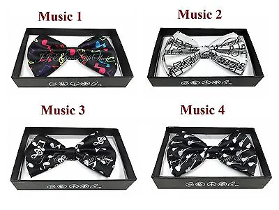 NEW Tuxedo Classic BowTie Music Note Neckwear Adjustable Unisex Bow Tie • $7.99
