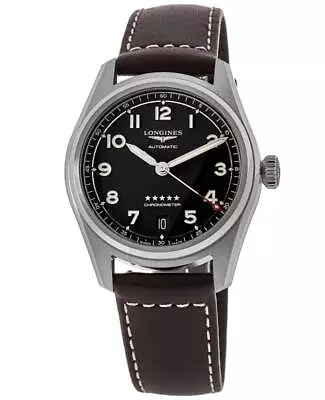 New Longines Spirit Automatic Black Dial Leather Unisex Watch L3.410.4.53.0 • $1728